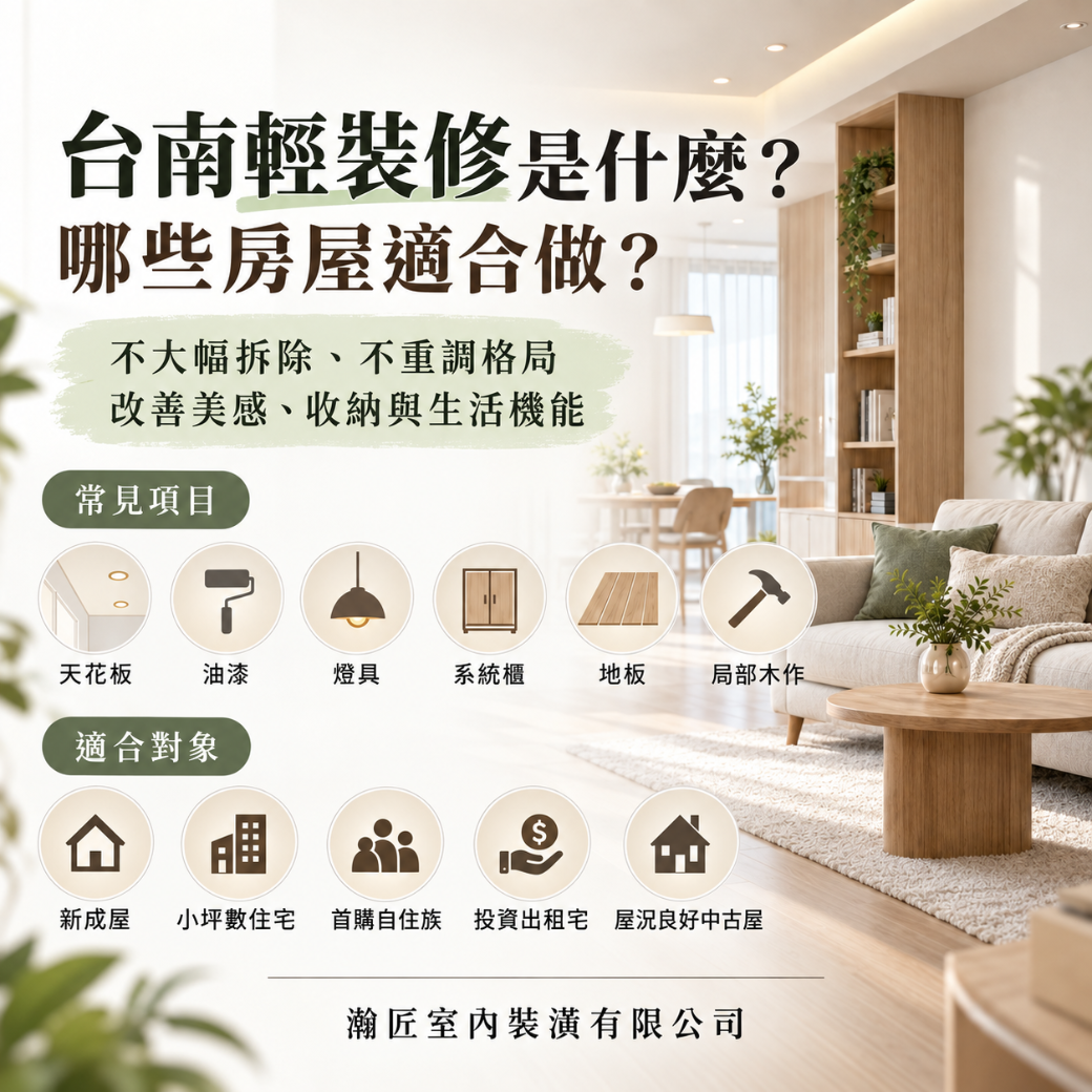 台南輕裝修推薦 台南輕裝修是什麼