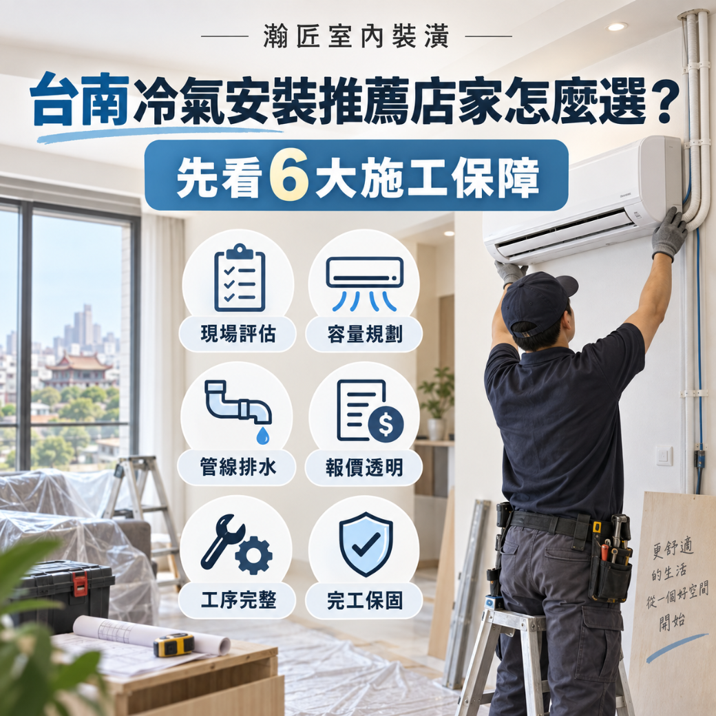 台南冷氣安裝推薦 6大施工保障